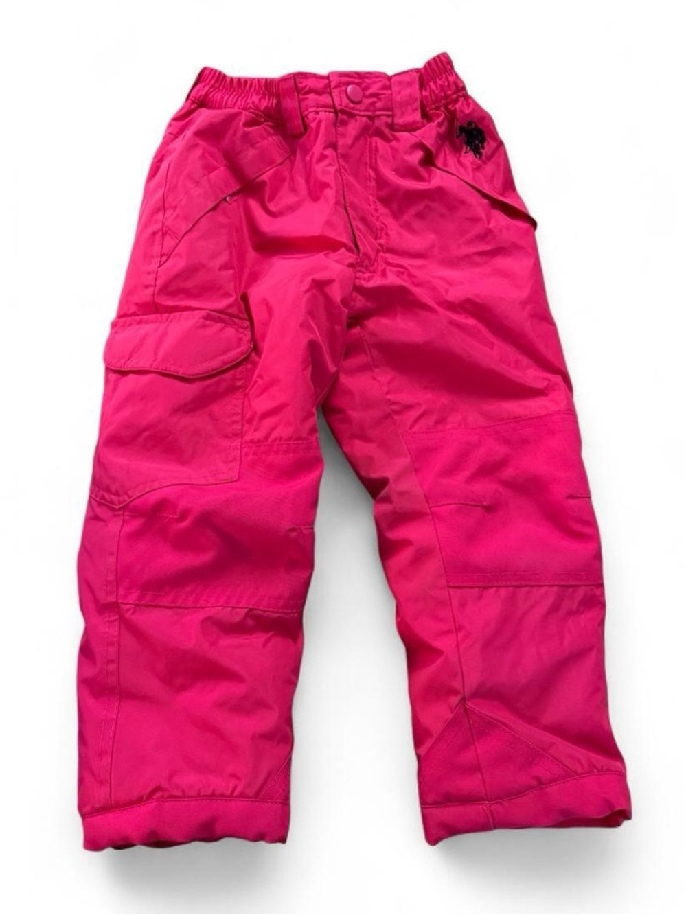 U.S. Polo Assn. Hot Pink Insulated Cargo Snow Pants Size 4T Cuffed Bottom Winter